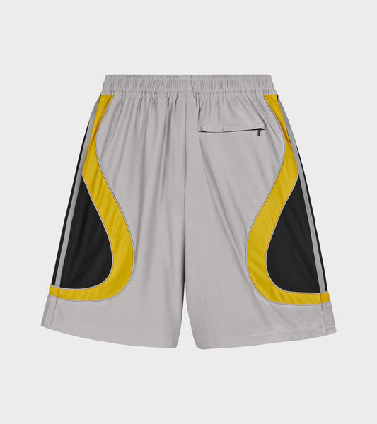 Football Shorts Silver Metallic/Yellow