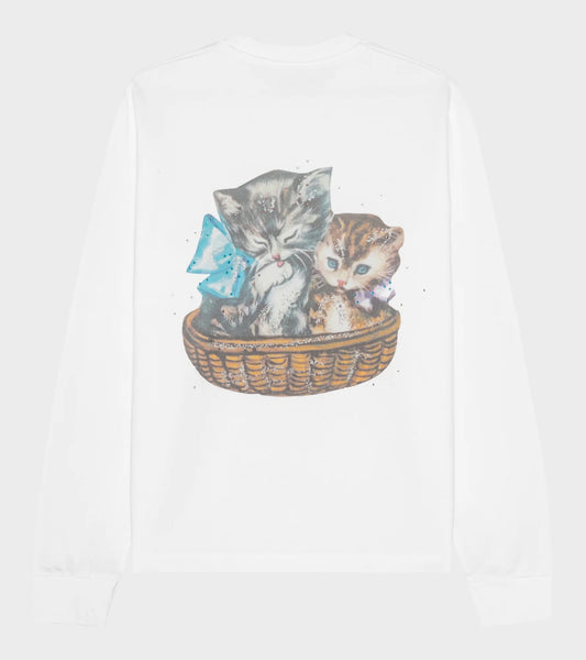 Oversized L/S Cat T-shirt White
