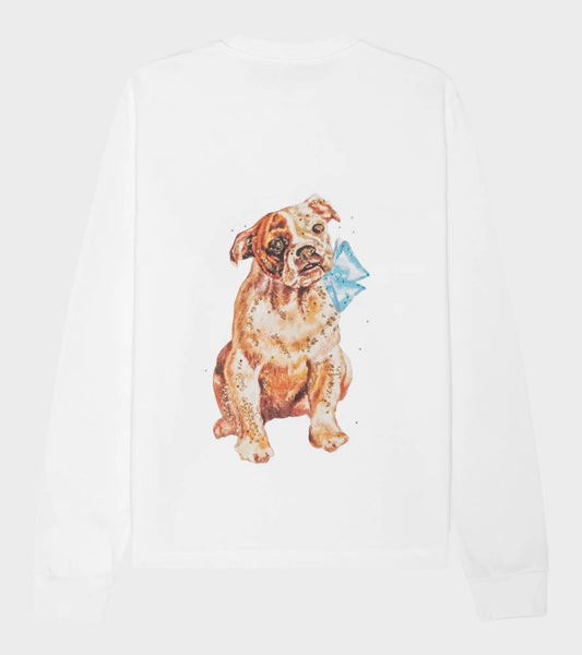 Oversized L/S Dog T-shirt White