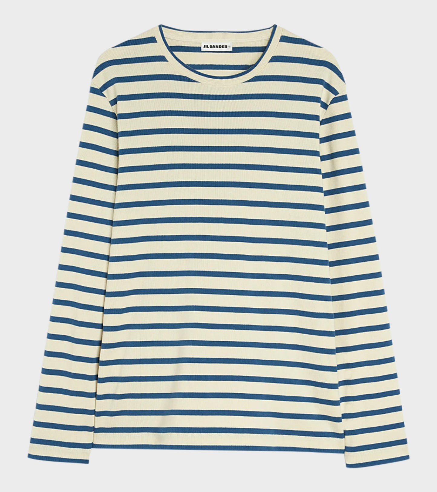 Ribbed Cotton Jersey Stripe L/S T-shirt Cornsilk