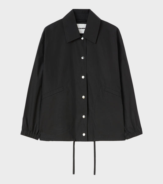 Dry Touch Cotton Poplin Logo Jacket Black