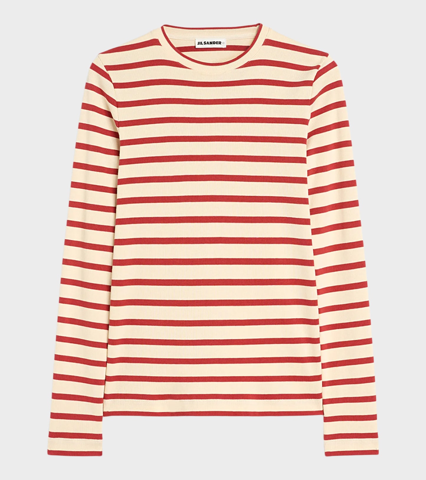 Ribbed Cotton Jersey Stripe L/S T-shirt Salty Red