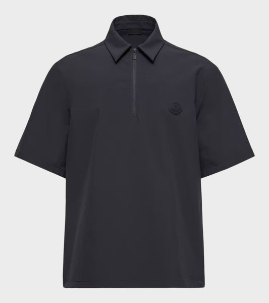 Logo Short Sleeve Half-zip Shirt Black