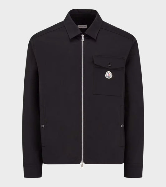 Cotton Blend Shirt Jacket Black
