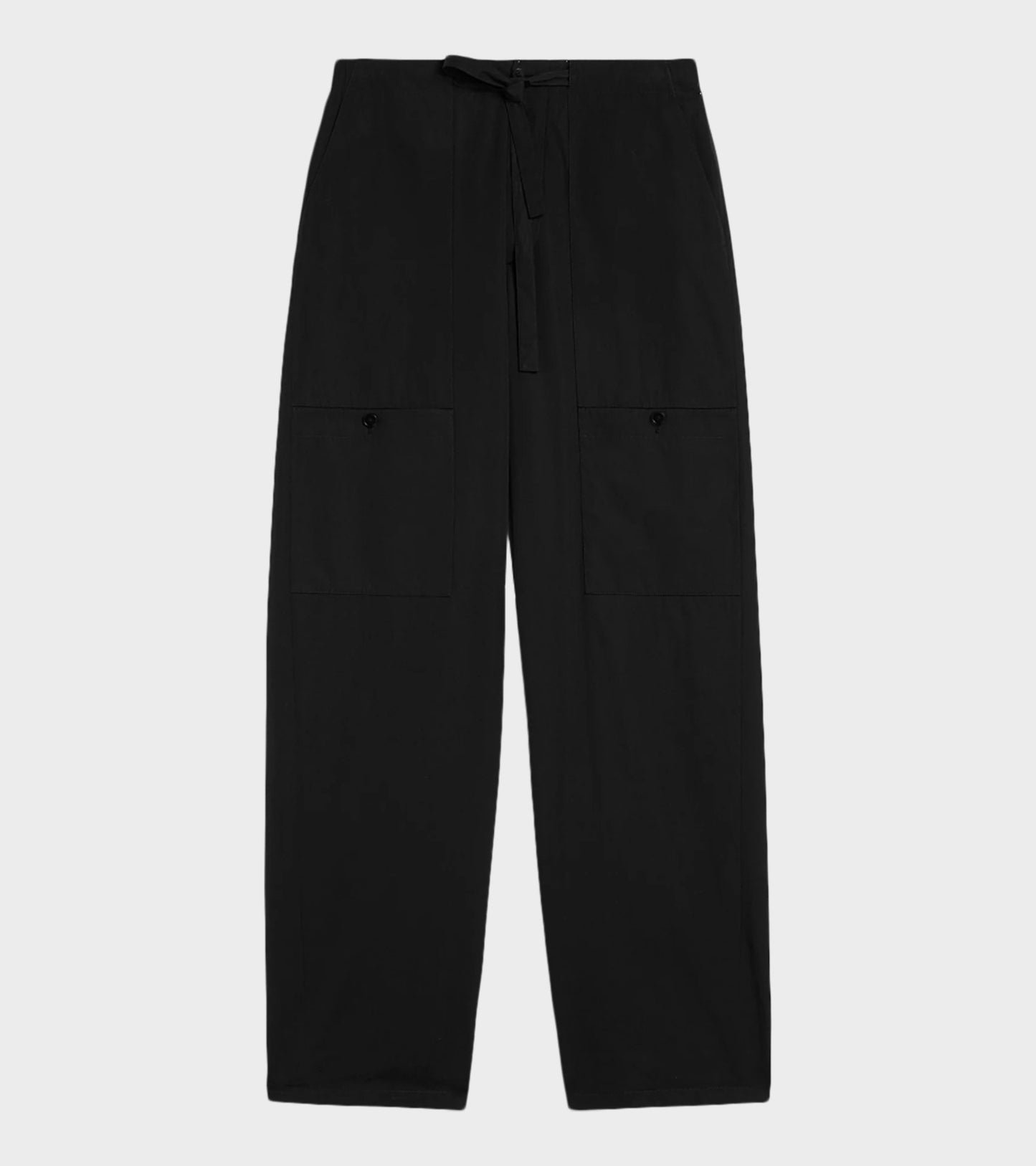 Cotton Poplin Cargo Trousers Black