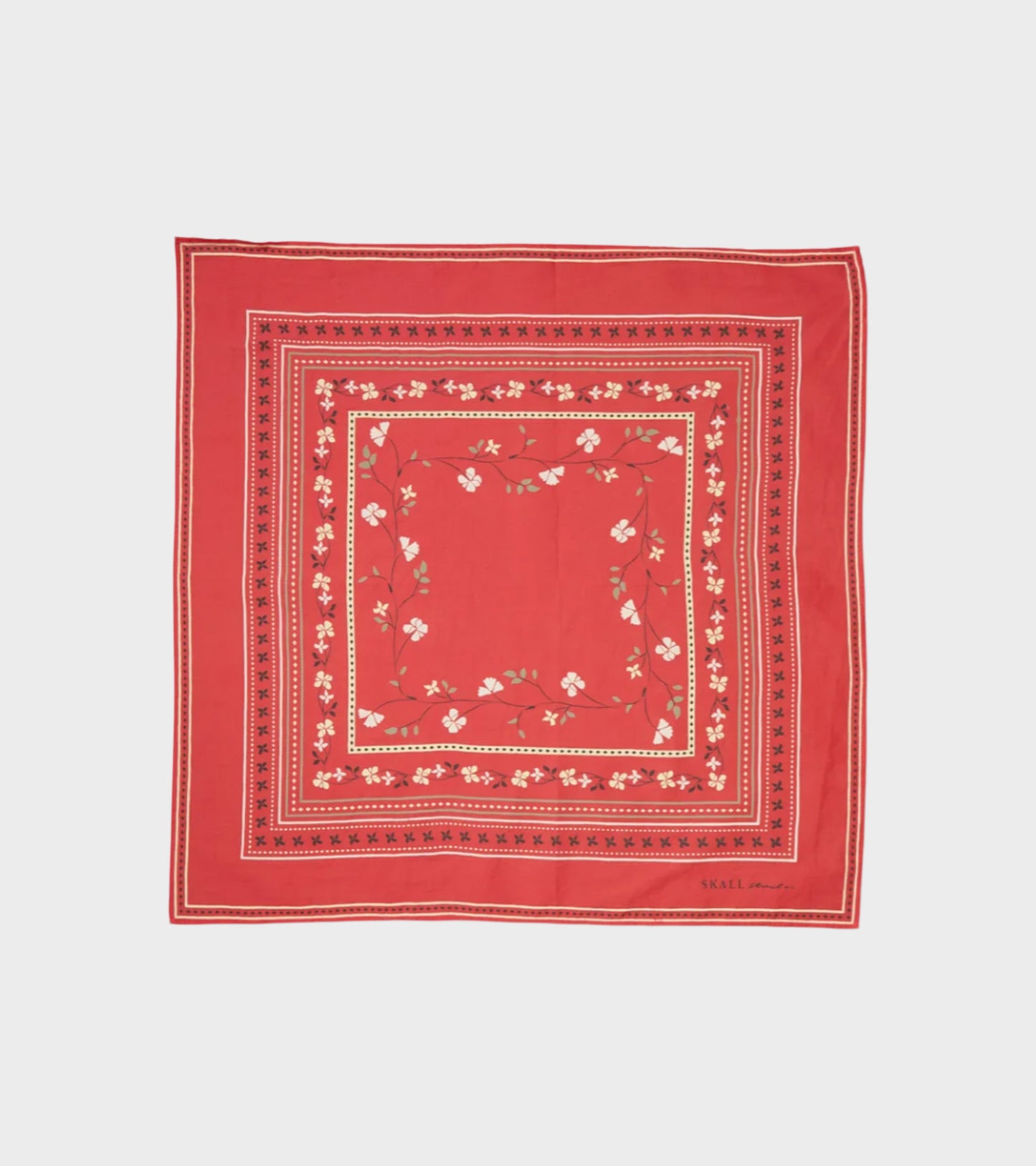 Floral Scarf 55x55 Red