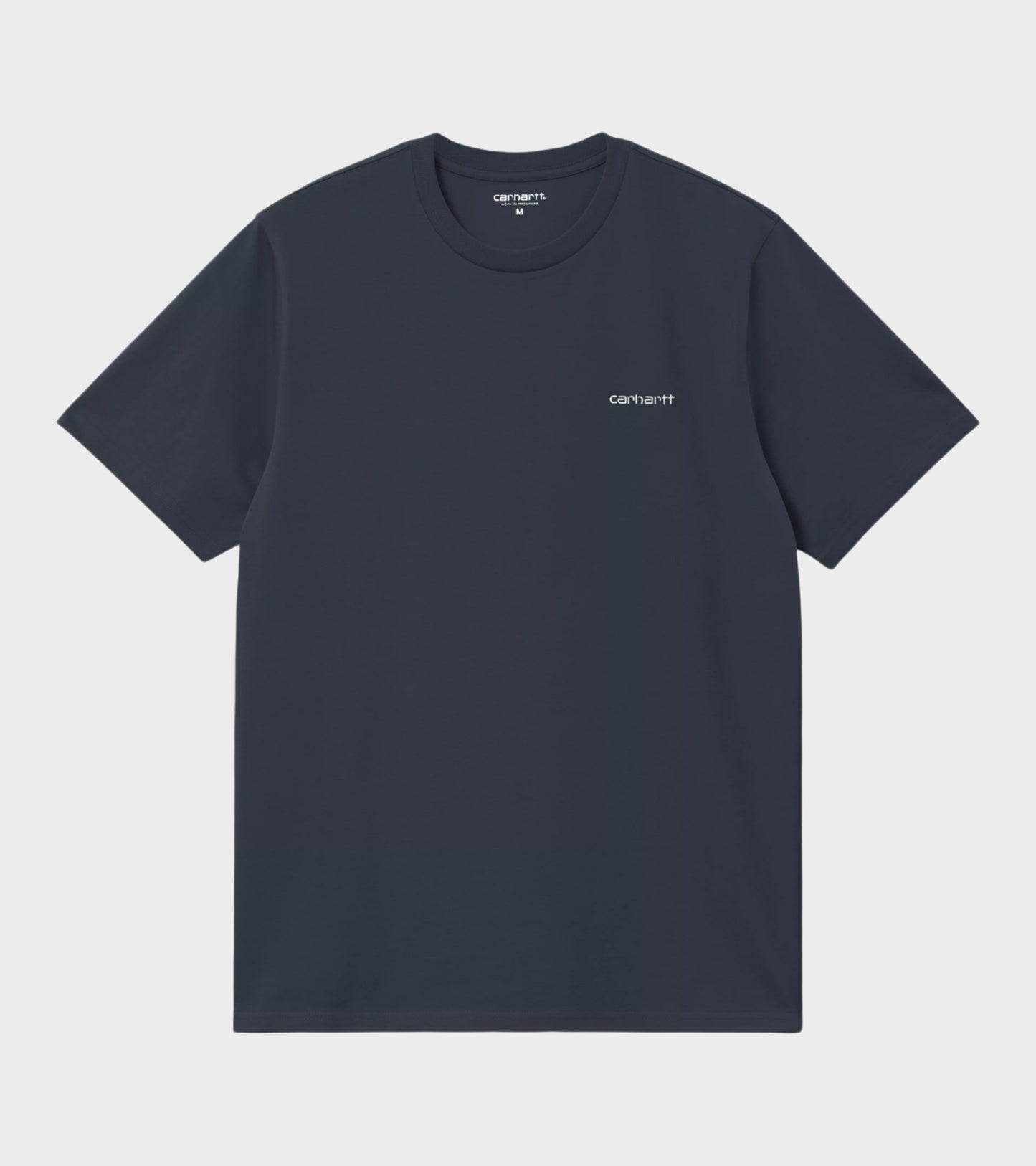 S/S Script Embroidery T-shirt Deep Night/White