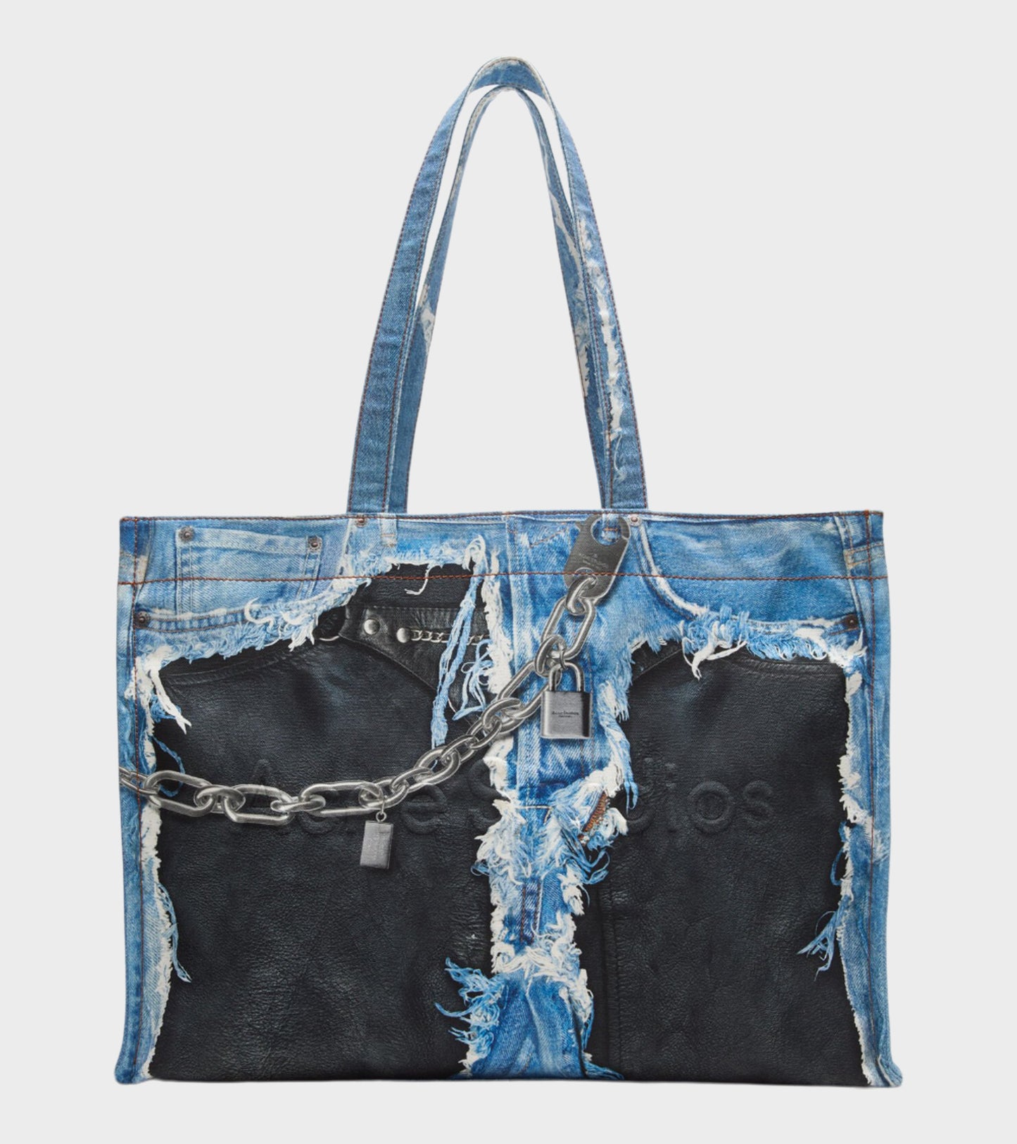 Logo Shoulder Tote Bag Mid Blue