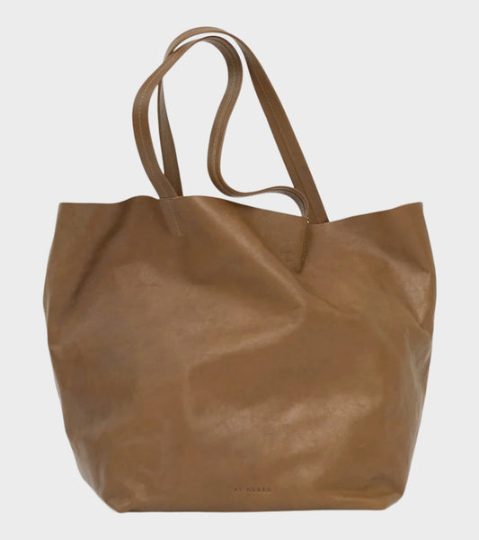 Full Grain Leather Tote Bag Militare Brown