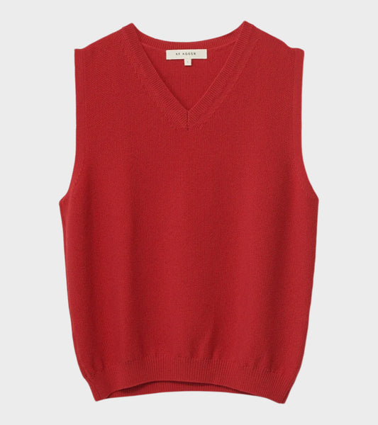 Merino Knit Vest Red
