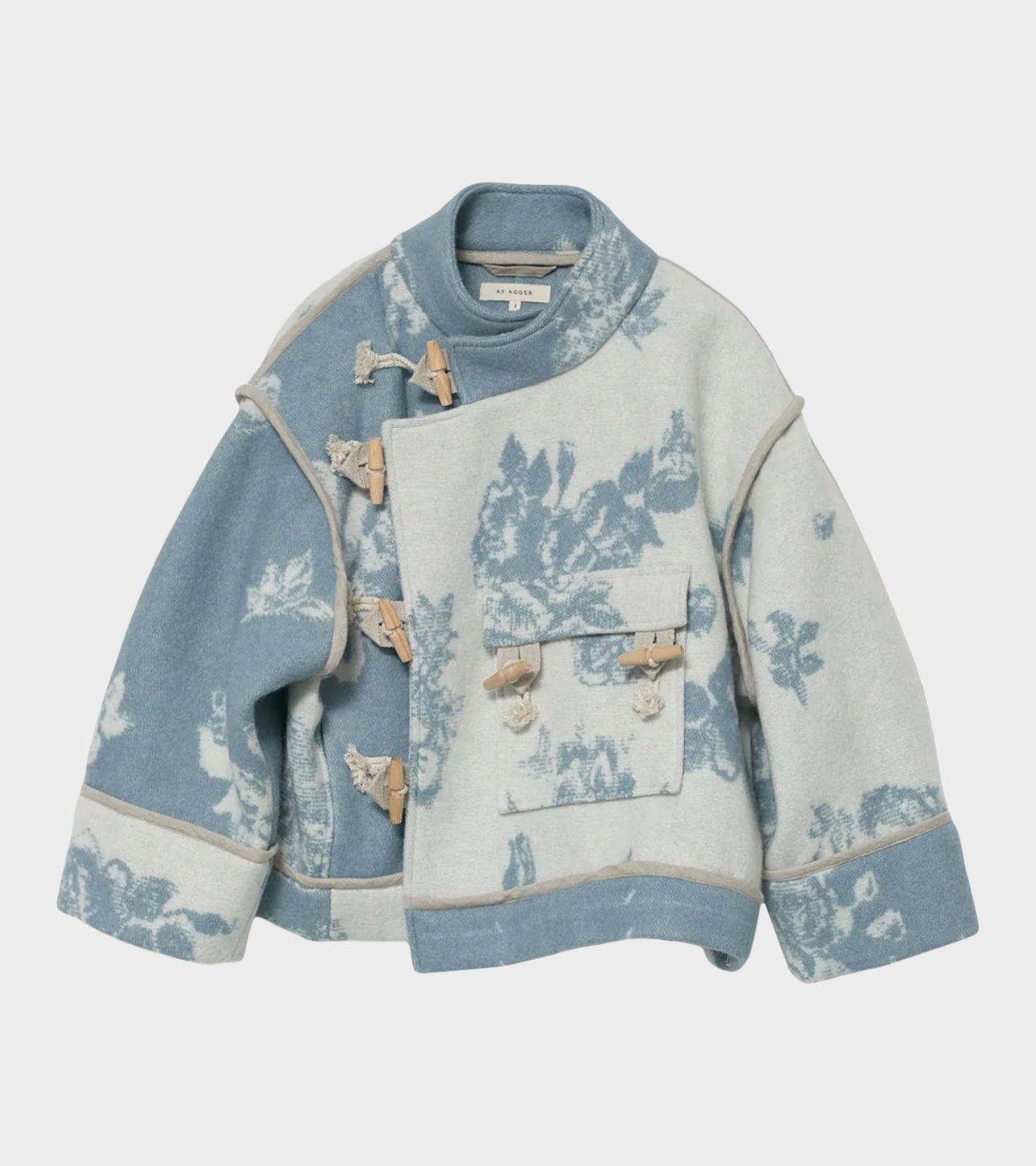 Klippan Boiled Wool Jacket Blue Flower Patchwork