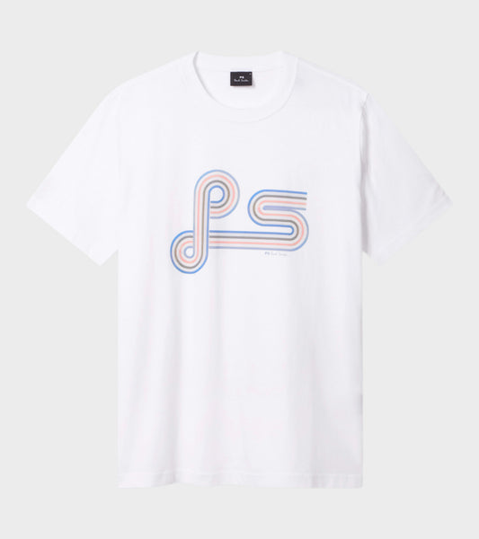 Swirly PS Print T-shirt White