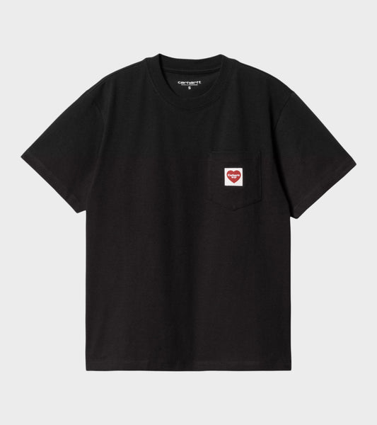 W S/S Pocket Heart T-shirt Black