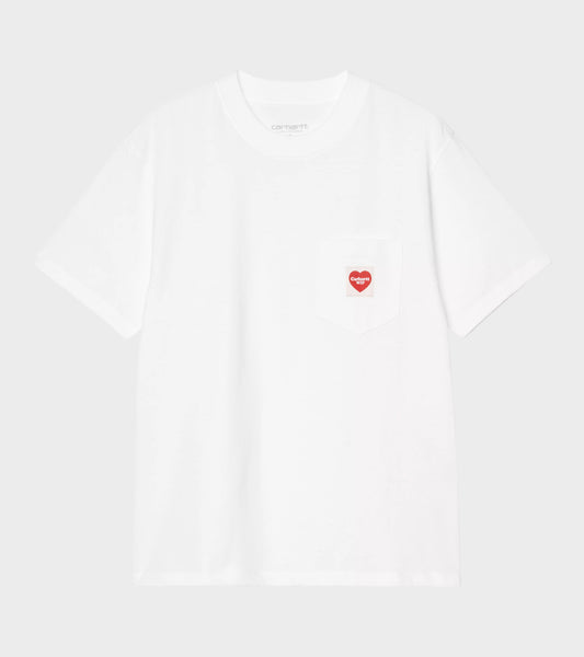 W S/S Pocket Heart T-shirt White