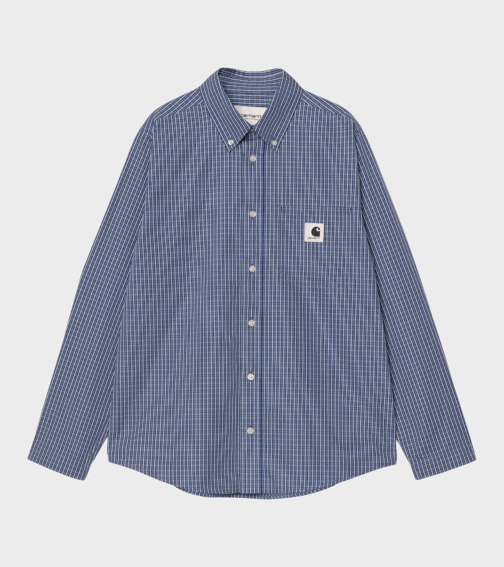 W L/S Cotton Poplin Groff Shirt Check Blue – Dr. Adams