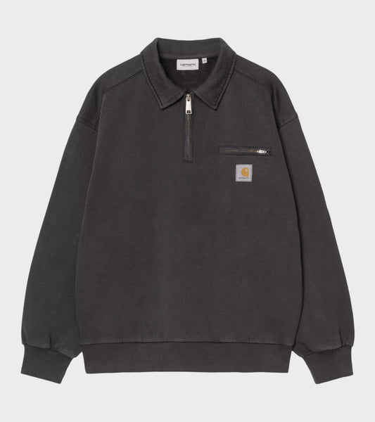 Half Zip Detroit Sweatshirt Black Stone Washed