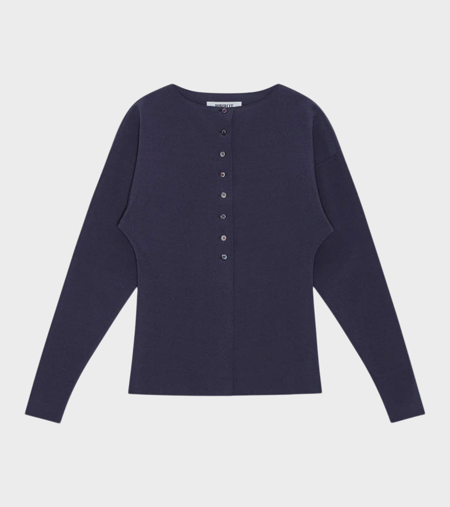 Lay2 Boatneck Cardigan Moon Indigo