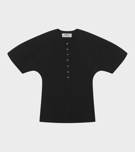 Lay3 Half-sleeve Blouse Black