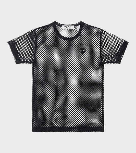 U Black Heart Mesh T-shirt Black