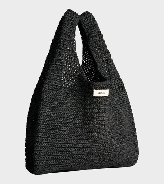 Sophia Straw Bag Medium Black