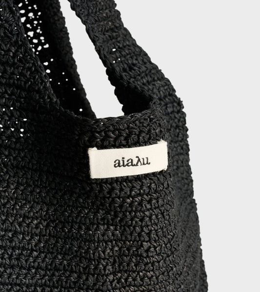 Sophia Straw Bag Small Black