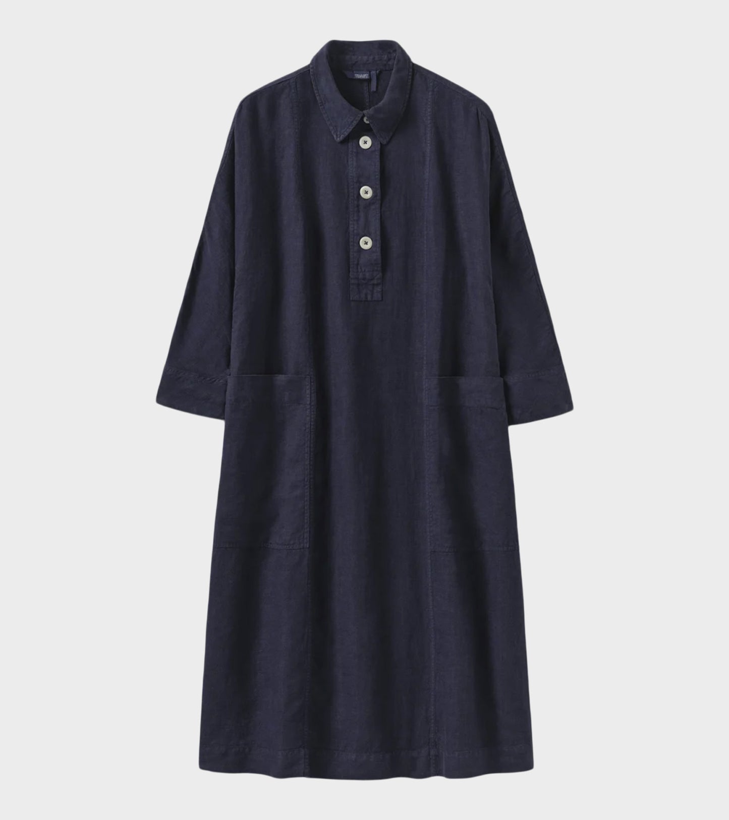 Garment Dyed Linen Tunic Dress Blueberry