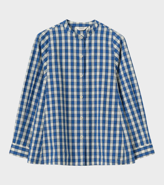 Alfresco Gingham Cotton Shirt Pacific Blue