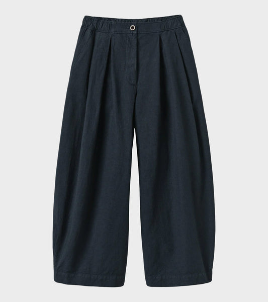 Micro Houndstooth Wide Leg Trousers Steel Blue