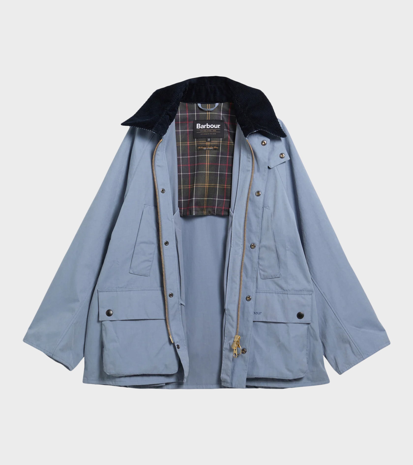 Peached Oversized Bedale Casual Jacket Washed Blue – Dr. Adams