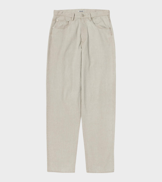 Faded Hard Twist Brown Denim Wide Pants Light Grey