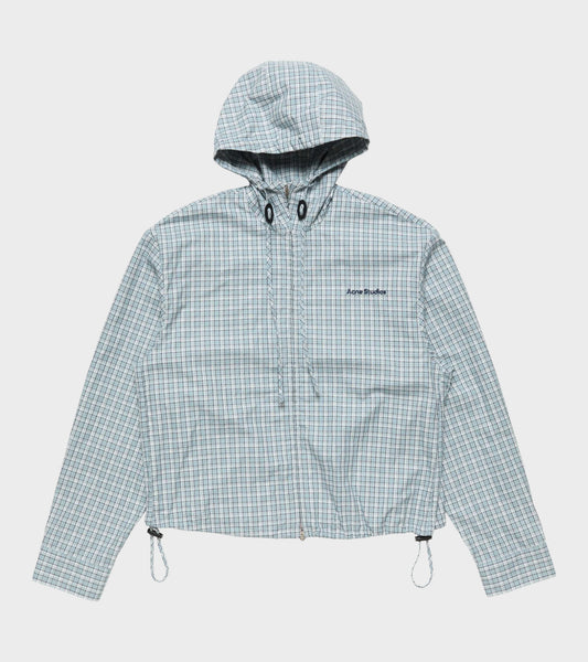 Hooded Check Jacket Blue/White