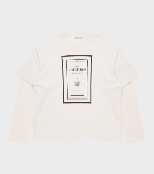 Layered Graphic T-shirt Warm Beige