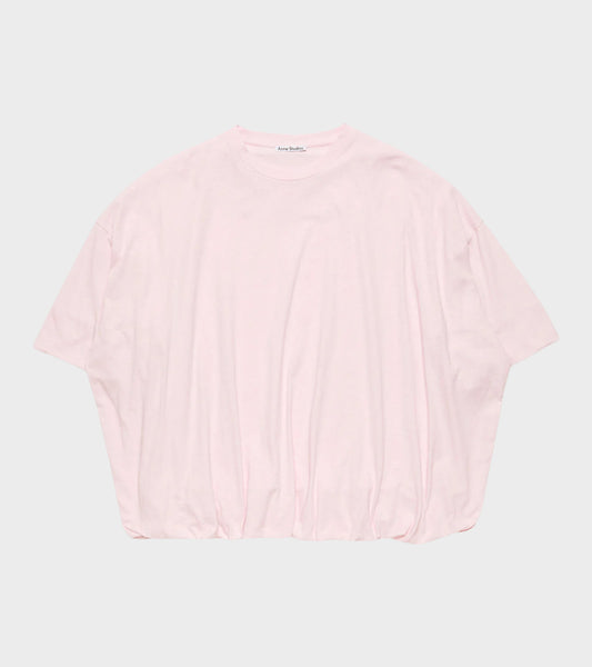 Gathered Logo T-shirt Baby Pink