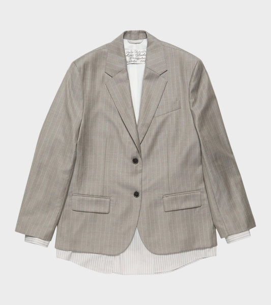 Layered Suit Jacket Warm Grey