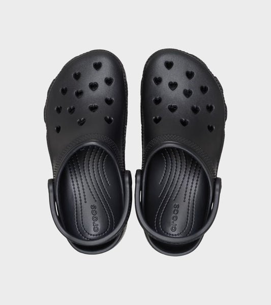 Classic Hearts Cut Out Clog Black