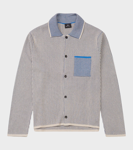 Knitted Shirt Off-white/Blue Mix