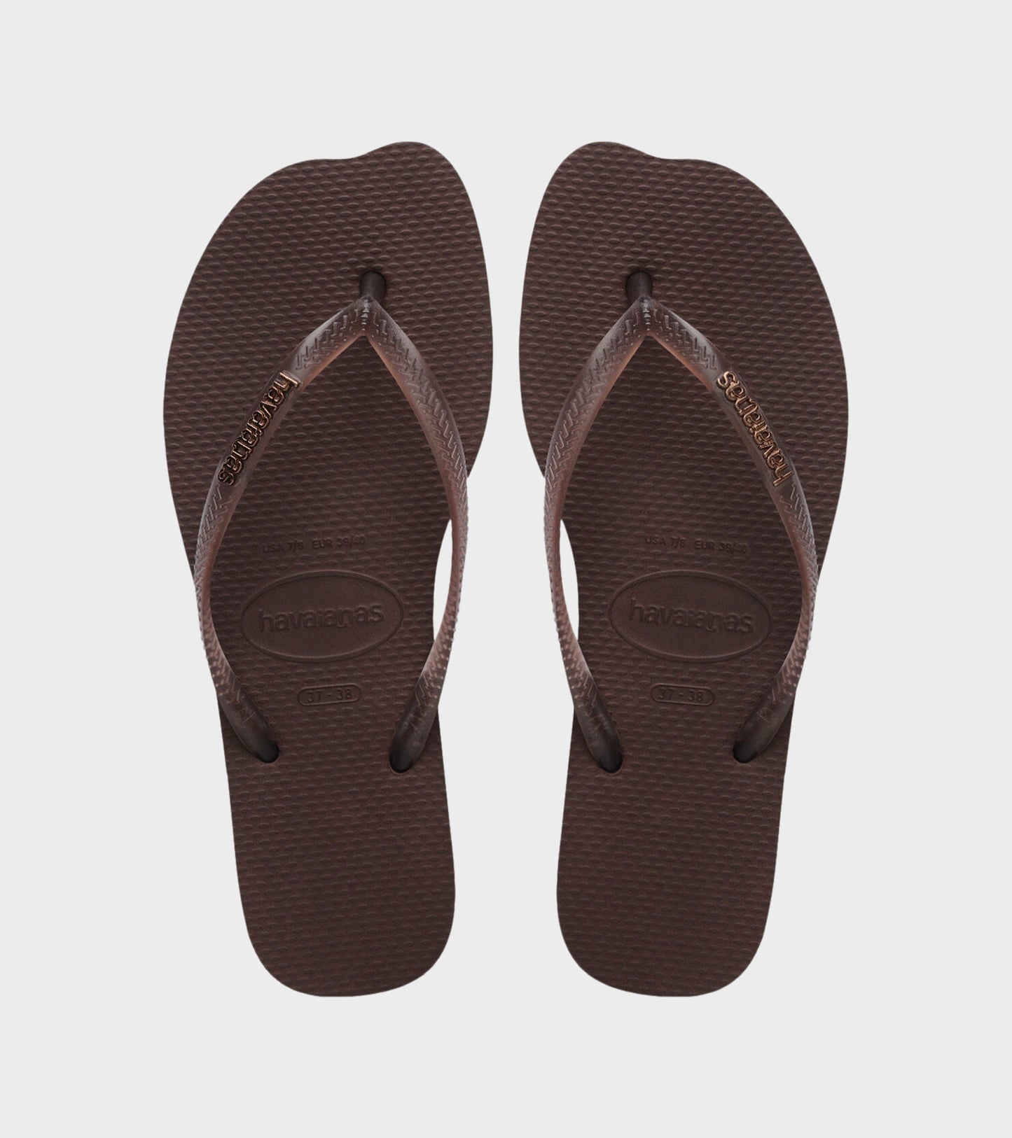 Slim Split Flip Flops Dark Brown