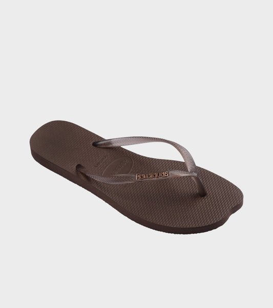 Slim Split Flip Flops Dark Brown
