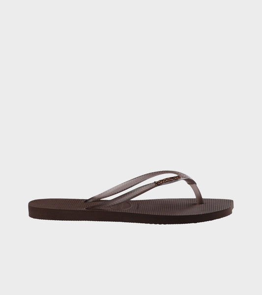 Slim Split Flip Flops Dark Brown