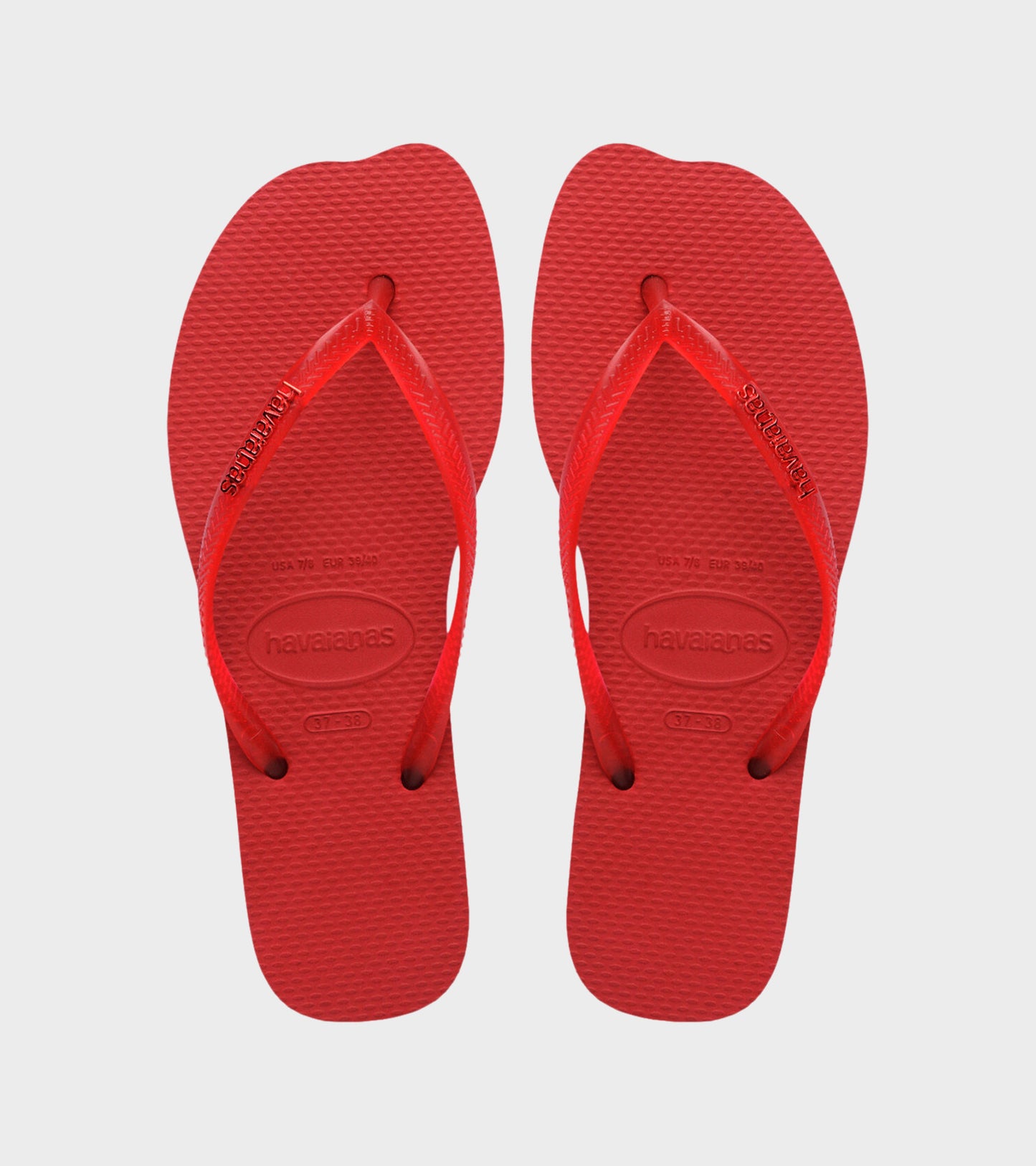 Slim Split Flip Flops Red