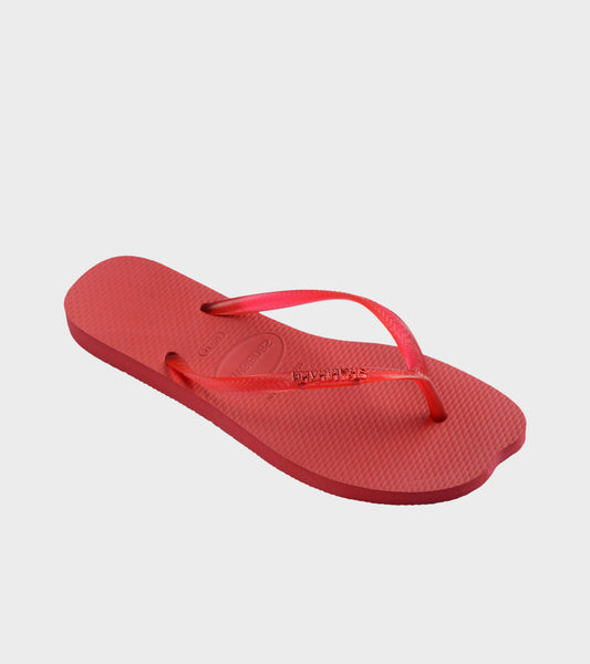 Slim Split Flip Flops Red