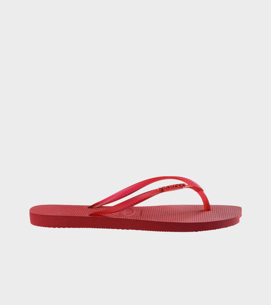Slim Split Flip Flops Red