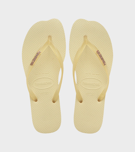 Slim Split Flip Flops Buttercream