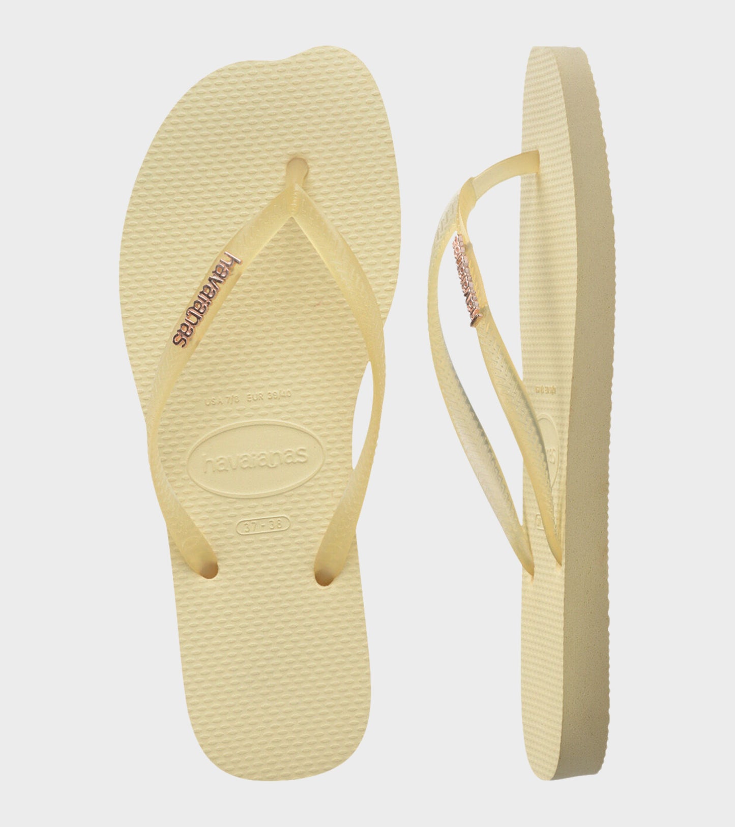 Slim Split Flip Flops Buttercream