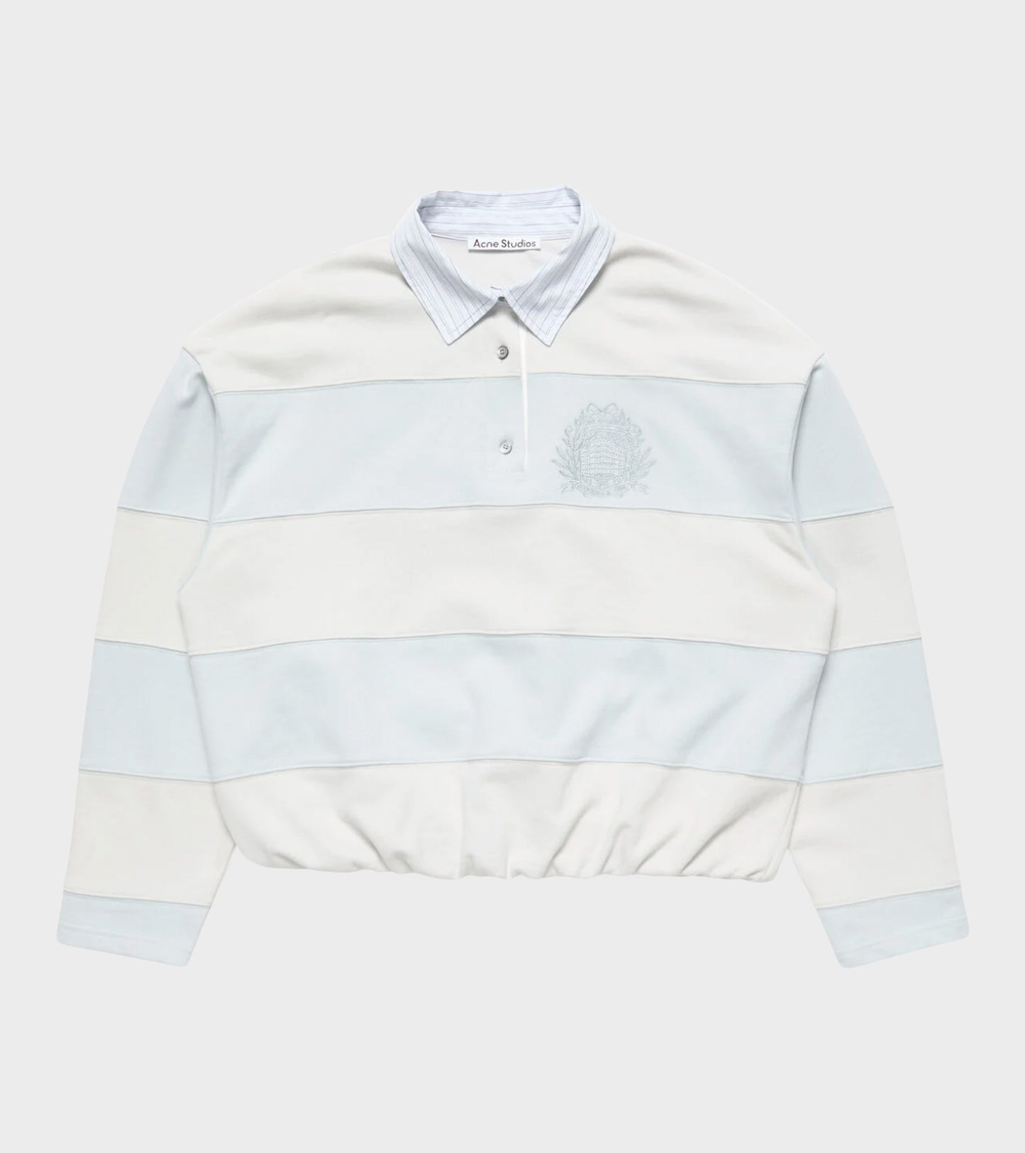 Striped Polo Sweatshirt Light Blue/Grey
