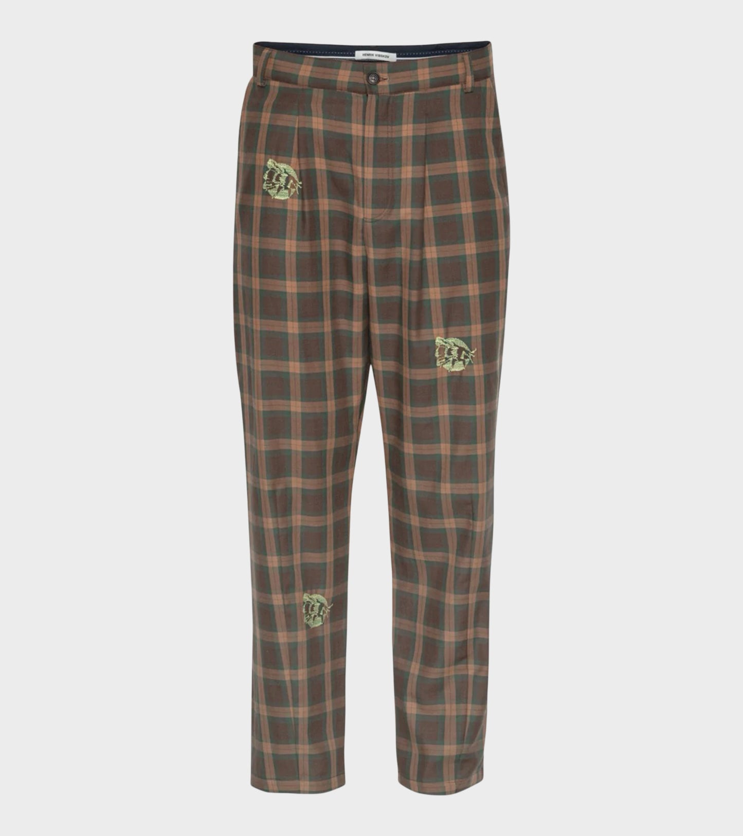 Razor Pants Brown Cotton Checks