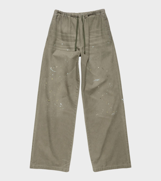 Washed Cotton Trousers Dusty Green