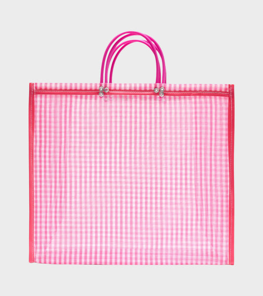 Market Tote Pink Check