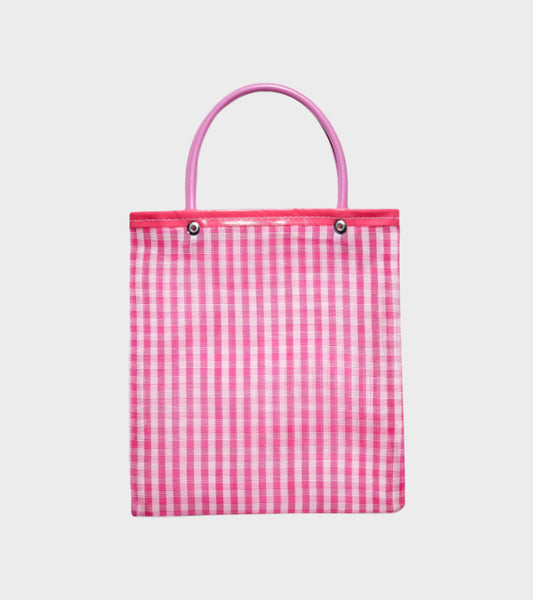 Mini Market Tote Pink Check