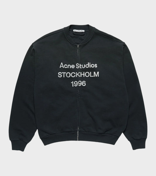 Washed Zip-up Cardigan Black